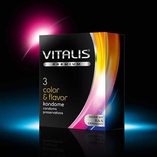 Презервативы VITALIS №3 Color&Flavor цветные ароматизированные 18*5,3 см, 3 шт 00001308253 - фото 59021