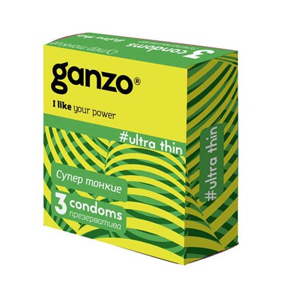 Презервативы Ganzo Ultra thin супер тонкие, 3шт 00000117240