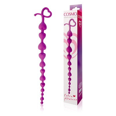 Цепочка Cosmo из сердечек 12 звеньев, фиолетовая 00000117018